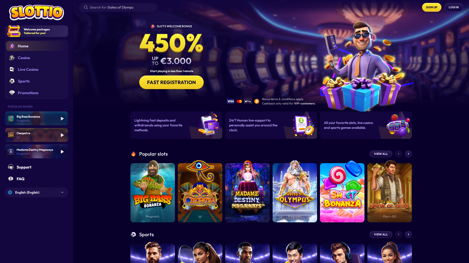 Slottio desktop screenshot